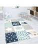 KADIMA DESIGN Kinderteppich waschmaschinenwaschbar Patchwork Kinderzimmer in Blau