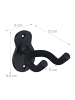 relaxdays 3 x Gitarrenhalter in Schwarz