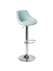 Beliani Drehhocker LUCCA in Blau/Silber - (W) 47 x (H) 83 x (L) 52 cm
