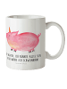 Mr. & Mrs. Panda Kaffeetasse Einhorn Schwein mit Spruch in Weiß
