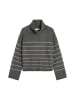 Marc O'Polo Gestreifter Rollkragenpullover relaxed in Medium Grey
