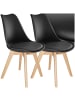 tectake Küchenstuhl Scandi-Design, gepolsterte Sitzfläche, 49 x 53 x 82 cm