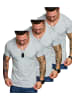 Amaci&Sons Herren 3er-Pack T-Shirts 3. EUGENE in (3x Grau)