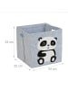 relaxdays 3 x Aufbewahrungskorb "Panda" in Grau  - (B)34 x (H)33 x (T)32 cm