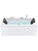 Beliani Whirlpool Badewannen VARADERO in Weiß/Schwarz/Silber