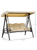 Outsunny Hollywoodschaukel 121L x 208B x 172H cm Beige+Braun