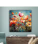 OnlyWow Leinwand Bilder Bunte Blumen
