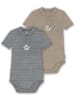 Normani Outdoor Sports Normani Outdoor Sports 2er Set Baby Kurzarmbody aus Merinowolle in Grau/Beige
