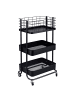 relaxdays Rollwagen in Schwarz - (B)45 x (H)77 x (T)34 cm