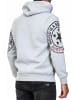 Rusty Neal Streetwear Kapuzen-Pullover mit Prints in Grau