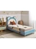 Beliani Kinderbett MAILLES in Blau/Weiß/Braun - (W) 99 x (H) 108 x (L) 216 cm