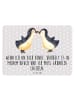 Mr. & Mrs. Panda Blechschild Pinguine Kuss mit Spruch in Grau Pastell