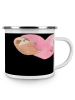 Mr. & Mrs. Panda Camping Emaille Tasse Verlobungsfeier ZuMenschmen ... in Schwarz
