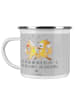 Mr. & Mrs. Panda Camping Emaille Tasse 15. Hochzeitstag Gläserne... in Heather Grey