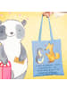 Mr. & Mrs. Panda Jutetasche Logopädin Superkraft mit Spruch in Sky Blue