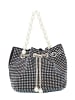 NAEMI Damen Handtasche in Schwarz Silber