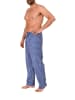 NORMANN Flanell Schlafanzug Hose kariert Baumwolle - 70220 in blau