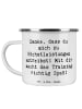 Mr. & Mrs. Panda Camping Emaille Tasse Spruch Motivierender Fitn... in Weiß