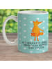 Mr. & Mrs. Panda Kaffeetasse Fuchs Laterne mit Spruch in Türkis Pastell