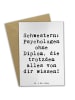 Mr. & Mrs. Panda Grußkarte Schwestern Psychologen mit Spruch in Weiß