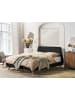 Beliani Doppelbett VIENNE in Schwarz/Heller Holzfarbton - (W) 200 x (H) 103 x (L) 220 cm