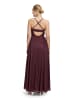 Vera Mont Abendkleid mit Wasserfallausschnitt in Dark Red/Grey