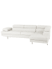 Beliani Ecksofa NORREA in Weiß/Silber - (W) 262 x (H) 85 x (L) 169 cm