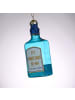 MARELIDA Weihnachtsbaumschmuck GIN Flasche Glas mundgeblasen H: 12cm in blau