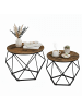 relaxdays 2-tlg. Couchtisch-Set in Braun/ Schwarz