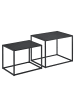 en.casa 2er-Set Beistelltisch Archsum in Schwarz (H)35cm (B)45cm (T)35cm