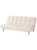 Beliani Schlafsofa RISOR in Weiß/Braun - (W) 190 x (H) 83 x (L) 90 cm