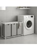 relaxdays Wäschesammler in Grau/ Weiß - (B)109,5 x (H)73,5 x (T)33 cm