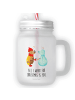Mr. & Mrs. Panda Glas Nachtfalter Schneemann mit Spruch in Transparent