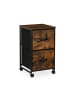 relaxdays Rollcontainer in Braun/ Schwarz - (B)40 x (H)68 x (T)40 cm