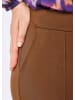 GOLDNER Weite Stoffhose VERA mit Biesen in cognac