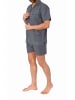 NORMANN kurzarm Schlafanzug Shorty Pyjama gewebt zum Knöpfen - 80178 in grau