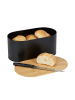 relaxdays Brotkasten in Schwarz - (B)34 x (H)15,5 x (T)18,5 cm