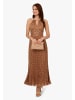 Adrianna Papell Plissiertes Kleid Print Pleat Ankle Dress in Mink/Ivory