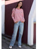 ELBSAND Sweatshirt Elva in Cloud White + Barberry STRIPE
