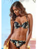 Venice Beach Push-Up-Bikini-Top in schwarz-bedruckt