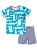 Aquarti Baby Jungen Bade-Set Zweiteiliger Badeanzug T-Shirt Hose in blau/grau