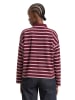 TOM TAILOR Denim Boxy Fit Langarm Poloshirt mit Streifenmuster in Multicolor Stripe
