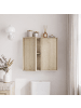 ABRIHOME Badezimmerschrank in Eiche 60x21.6x58 cm wandhängend Doppeltür