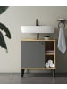 Furn.Design Waschbeckenunterschrank grau, Evoke Eiche, Badezimmer Unterschrank, 60 cm