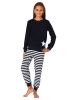 NORMANN Frottee Schlafanzug Bündchen Pyjama Sterne - 82583 in navy