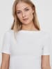 Vero Moda Basic Stretch T-Shirt mit U-Boot-Ausschnitt VMPANDA in Weiß-2