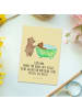 Mr. & Mrs. Panda Postkarte Oma Baden mit Spruch in Gelb Pastell