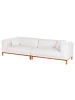 Beliani 4-Sitzer Sofa VENG in Weiß/Braun - (W) 308 x (H) 79 x (L) 90 cm