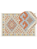 Beliani Kelim ATAN in Bunt/Beige/Blau - (W) 160 x (L) 230 cm