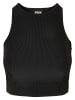 Urban Classics Urban Classics Damen Ladies Cropped Shiny Rib Top in black